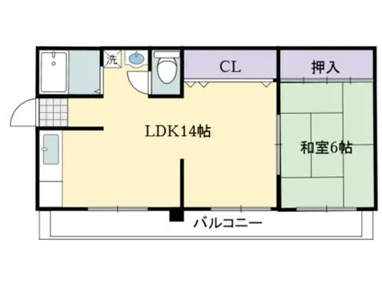 波賀ハイツ(1LDK/3階)の間取り写真