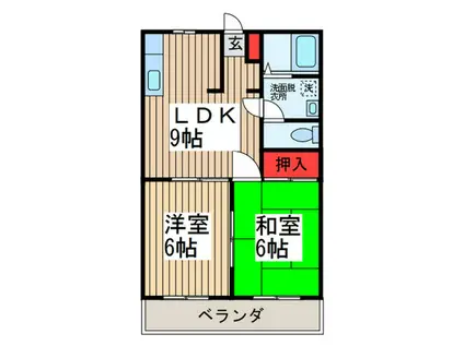 ムーンハイツ(2LDK/2階)の間取り写真