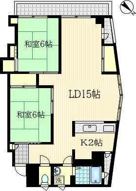 田中ビル(2LDK/3階)の間取り写真