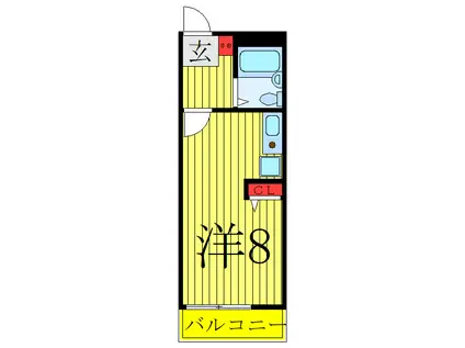 プラティーク文京本駒込(ワンルーム/3階)の間取り写真