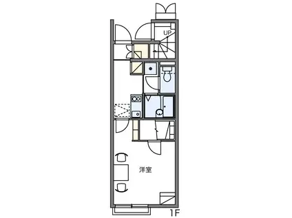 レオネクストハッピー(1K/1階)の間取り写真