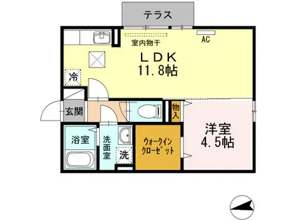 LIEBE・K(1LDK/1階)の間取り写真