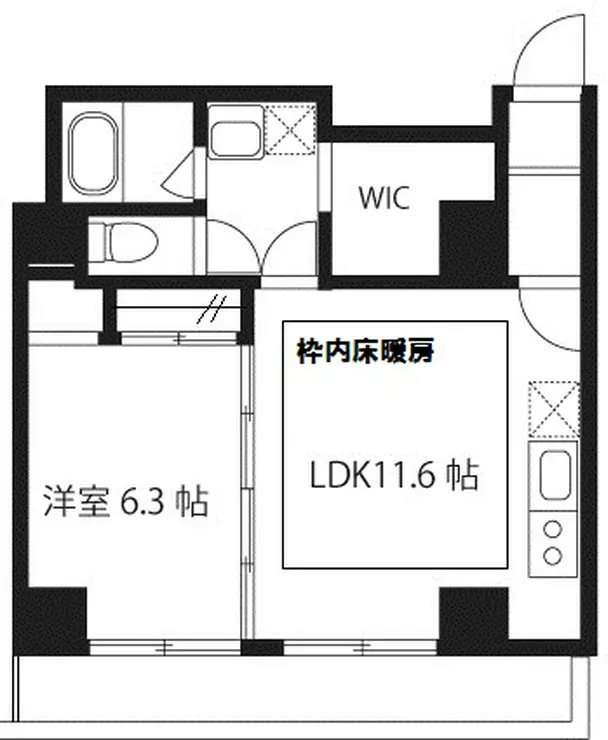 グラスワン 7階階 間取り