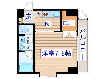 しゃとれ新寺(1K/2階)の間取り写真