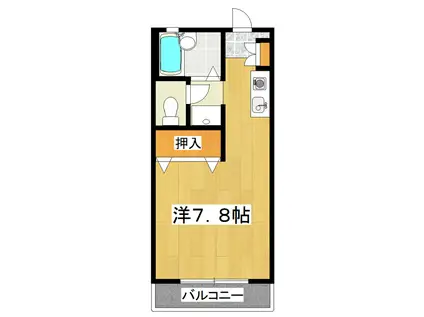 鎌倉ハイツ(ワンルーム/1階)の間取り写真