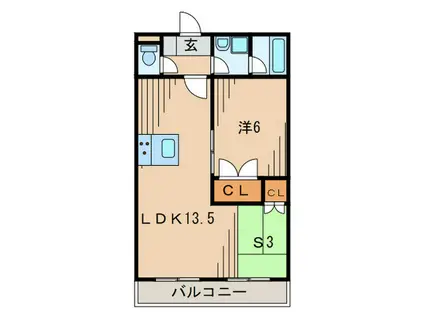 ミニヨンコート(1SLDK/3階)の間取り写真