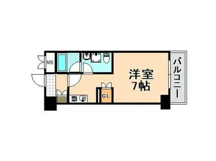 サカトI(ワンルーム/2階)の間取り写真