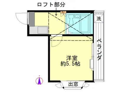 ヴィラ高円寺(1K/2階)の間取り写真