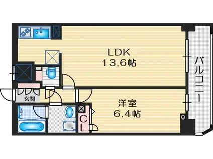 アーバネックス豊中桜塚(1LDK/10階)の間取り写真