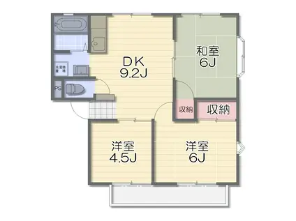 サンガーデン粕谷A棟(3DK/1階)の間取り写真