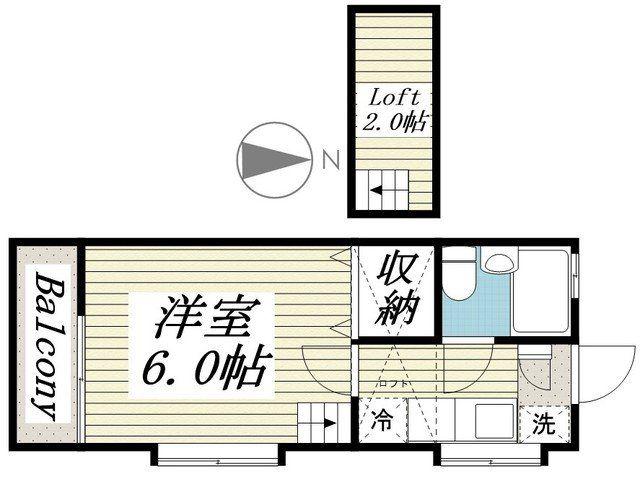 トライムパレス(1K/2階)の間取り写真