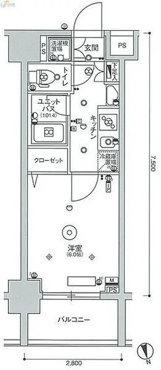 スカイコート蒲田ガーデン 3階階 間取り