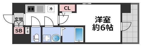 エスリード大阪NAGAHORI GATE(1K/6階)の間取り写真