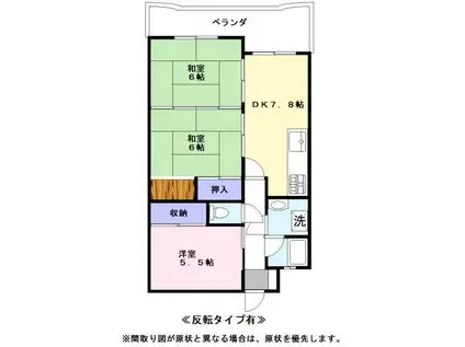 ラフェスタ彦根1(3DK/7階)の間取り写真
