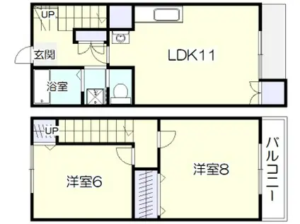 メイプル(2LDK/1階)の間取り写真