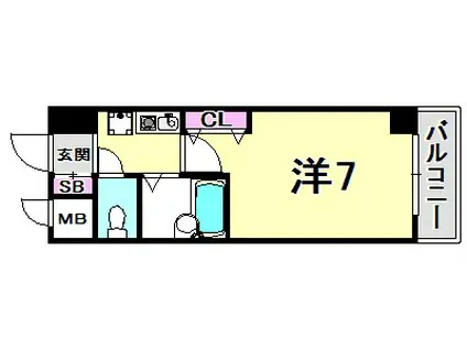 エスリード三宮フラワーロード(1K/3階)の間取り写真