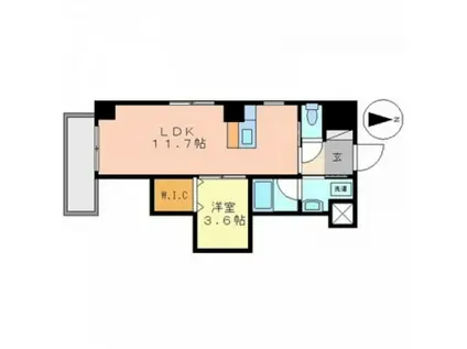 アーバンパレス医大前(1LDK/5階)の間取り写真