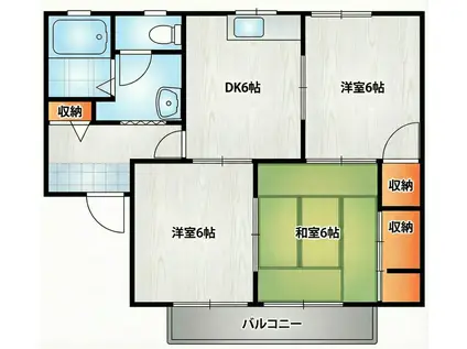 レーベンパレス御領(3DK/2階)の間取り写真