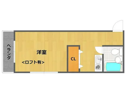 アパートメントハウスNN(1K/3階)の間取り写真