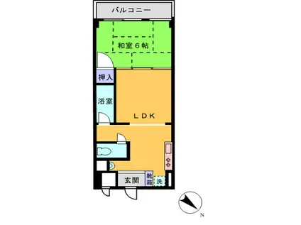 サンハイム(1LDK/2階)の間取り写真