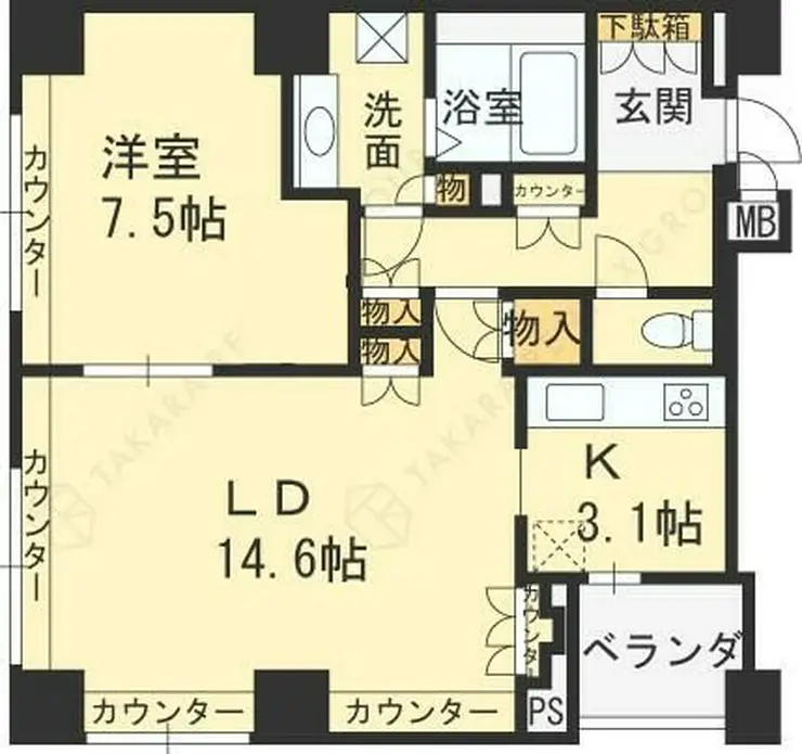 パークアクシス白金台南 3階階 間取り