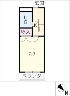 グレイスセントラルM(1K/4階)の間取り写真