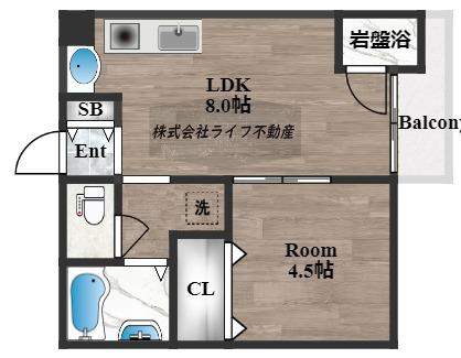 メゾンDEソレイユ(1LDK/1階)の間取り写真