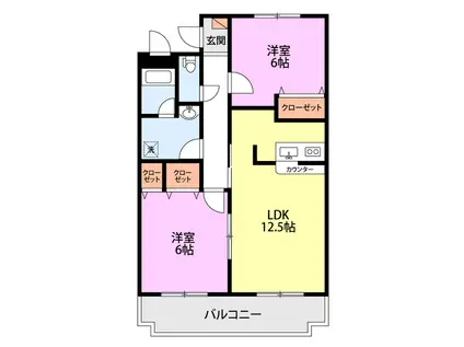 ハイムファンタス(2LDK/1階)の間取り写真