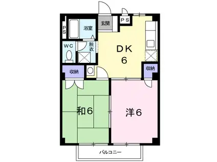 アムールハイツ(2DK/1階)の間取り写真