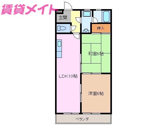 プルミエレーヴ(2LDK/3階)の間取り写真