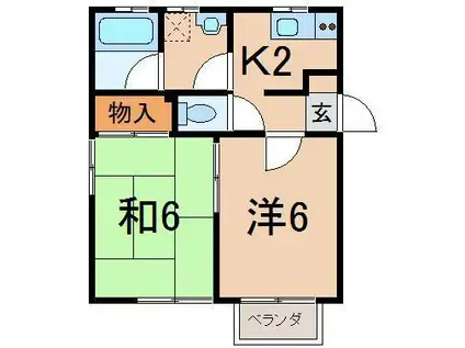 メゾンMAEDA A棟(2K/2階)の間取り写真