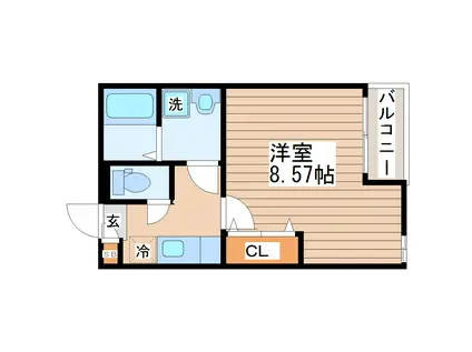 クレフラスト福祉大前IIA(1K/1階)の間取り写真