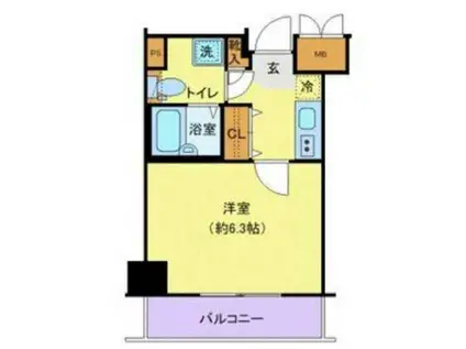 レジオス千鳥町(1K/3階)の間取り写真