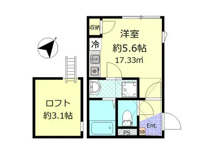 ベステージ大船III(ワンルーム/1階)の間取り写真