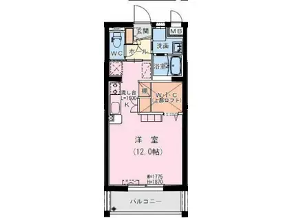 日向・新生町YMマンション(ワンルーム/4階)の間取り写真