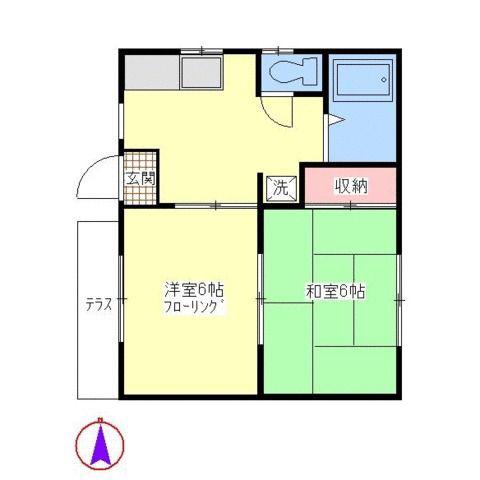 大塚ハイツA(2DK/1階)の間取り写真