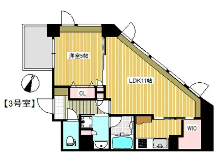 グランビュー青葉通(1LDK/5階)の間取り写真