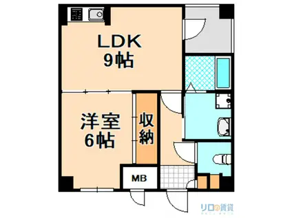 コメットマンション鴻池(1LDK/13階)の間取り写真