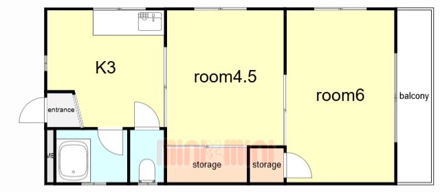 中井マンション(2K/3階)の間取り写真