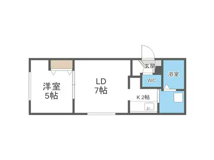LAPIS-LAZULI白石(1LDK/2階)の間取り写真