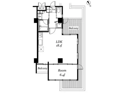 アーバンパーク代々木(1LDK/6階)の間取り写真