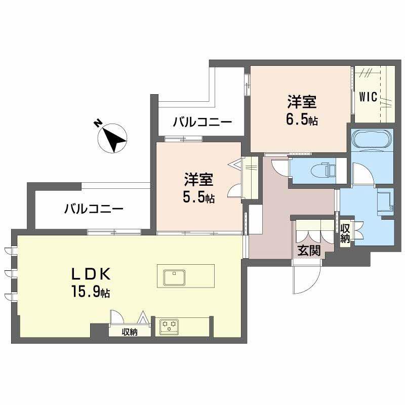 オルキデア クオーレ(2LDK/2階)の間取り写真