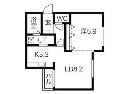 グランメゾン平岸(1LDK/2階)の間取り写真