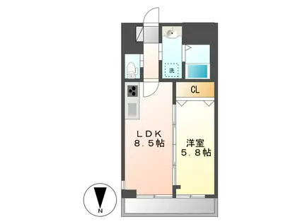 CASA LUCIA(1LDK/7階)の間取り写真