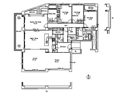 ガーデン高輪(4LDK/4階)の間取り写真