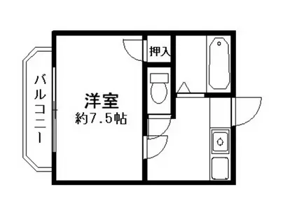ギャラリーコート(1K/2階)の間取り写真