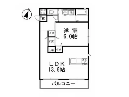 スマートII(1LDK/1階)の間取り写真