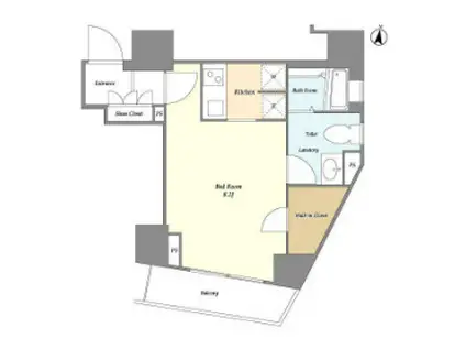 ビーピーアールレジデンス町田(ワンルーム/8階)の間取り写真