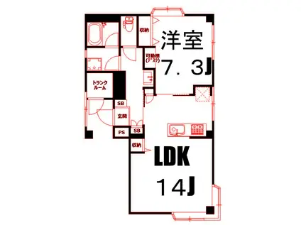 大門ビル(1LDK/2階)の間取り写真