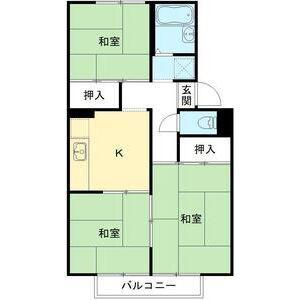 杉本マンション(3DK/1階)の間取り写真